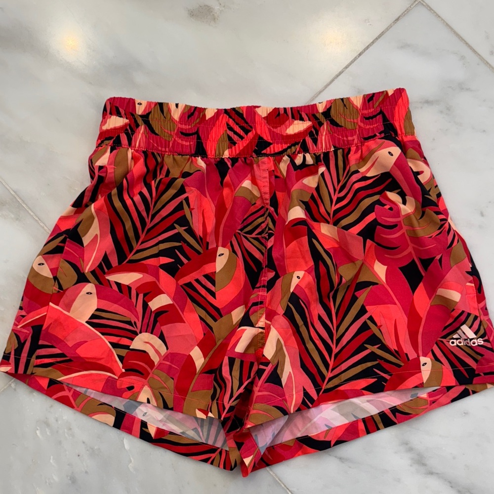 adidas Women's Vibrant Tropical Athletic Shorts
